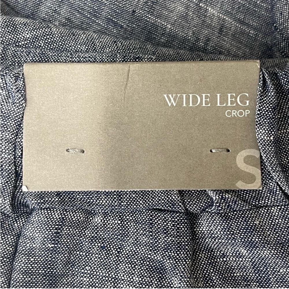 SOFT SURROUNDINGS NWT ALISO POINT LINEN WIDE LEG CROP PANTS BLUE SMALL - Picture 6 of 12
